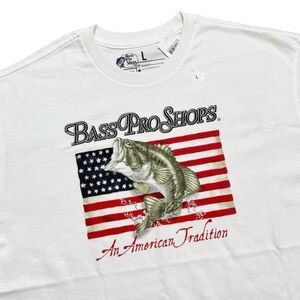 Vintage Bass Pro Shops Logo T-shirt Graphic Tee Shirt L Large New